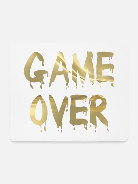 Game Over Golddrip Schrift - Mousepad (Querformat) - Weiß