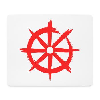 Dharmachakra Buddhismus Rad der Lehre Rot - Mousepad (Querformat) - Weiß - Vorne
