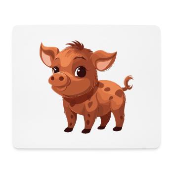 eber niedlich glücklich kawaii cartoon clipart tier - Mousepad (Querformat) - Weiß - Vorne