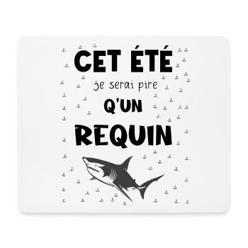 diesen Sommer werde ich schlimmer sein als ein Hai - Mousepad (Querformat) - Weiß - Vorne