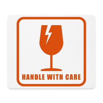 Fragile Handle with Care Versandetikett - Mousepad (Querformat) - Weiß - Vorne