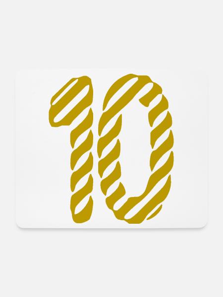 10. 10 JAHRE. 10. Jahrestag. 10-JÄHRIGES JUBILÄUM. - Mousepad (Querformat) - Weiß