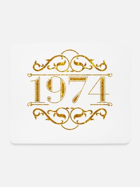 Goldene Deco 1974 Ornament - Mousepad (Querformat) - Weiß