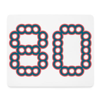 80. 80 ANS. 80e ANNIVERSAIRE. ANNIVERSAIRE 80 ANS. - Tapis de souris (format paysage) - blanc - Devant