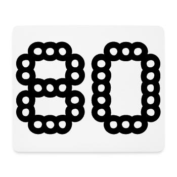 80. 80 ANS. 80e ANNIVERSAIRE. ANNIVERSAIRE 80 ANS. - Tapis de souris (format paysage) - blanc - Devant