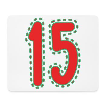 15. 15 ANS. 15e ANNIVERSAIRE. ANNIVERSAIRE 15 ANS. - Tapis de souris (format paysage) - blanc - Devant
