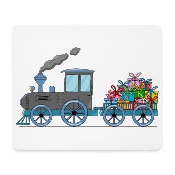 Children's train railway with trailer grey - Mouse Pad (horizontal) - white - Front