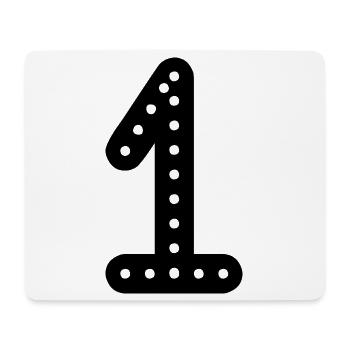 1. 1 JAHR. 1. JAHRESTAG. GEBURTSTAG 1 JAHR. EINS - Mousepad (Querformat) - Weiß - Vorne
