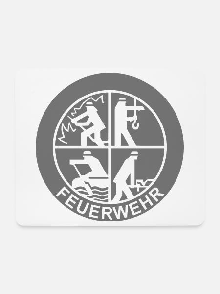 Feuerwehr Logo einfarbig (für Reflexdruck) - Mousepad (Querformat) - Weiß