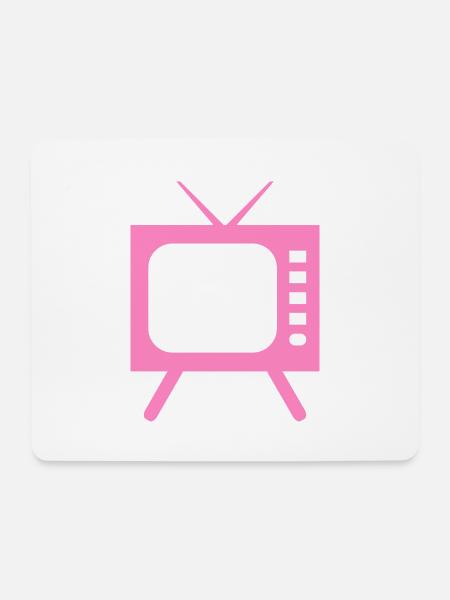 Fernseher - TV - Mousepad (Querformat) - Weiß