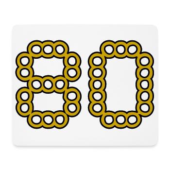 80. 80 ANS. 80e ANNIVERSAIRE. ANNIVERSAIRE 80 ANS. - Tapis de souris (format paysage) - blanc - Devant