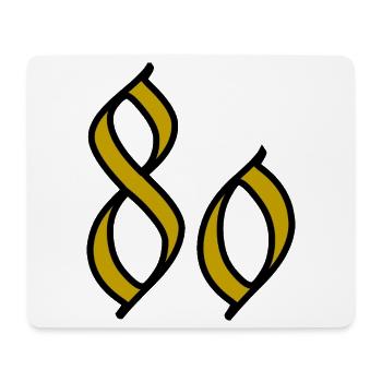 80. 80 ANS. 80e ANNIVERSAIRE. ANNIVERSAIRE 80 ANS. - Tapis de souris (format paysage) - blanc - Devant