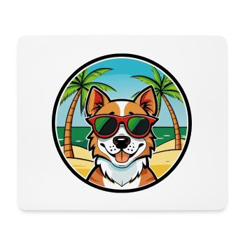 Portugiesisch Podengo Pequeno Hunderasse Cartoon Strand - Mousepad (Querformat) - Weiß - Vorne