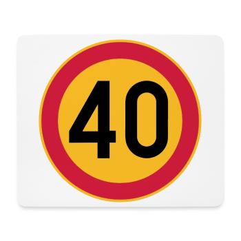 40 Limit / Tempolimit - Mousepad (Querformat) - Weiß - Vorne
