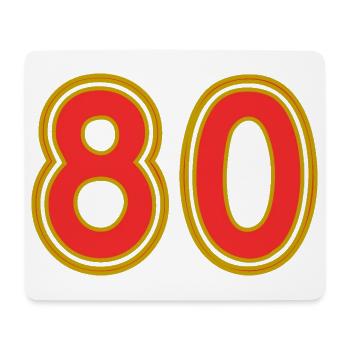 80. 80 ANS. 80e ANNIVERSAIRE. ANNIVERSAIRE 80 ANS. - Tapis de souris (format paysage) - blanc - Devant