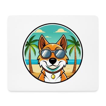 Russischer Harlekin Hund Rasse Cartoon Strand - Mousepad (Querformat) - Weiß - Vorne