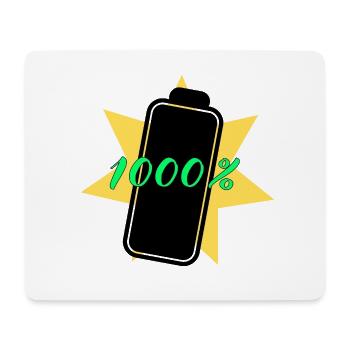 1000% Energie - Mousepad (Querformat) - Weiß - Vorne