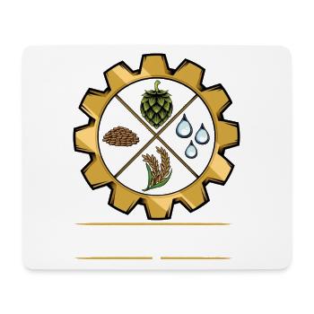 Beergineer Brau-Gear Emblem - Mousepad (Querformat) - Weiß - Vorne