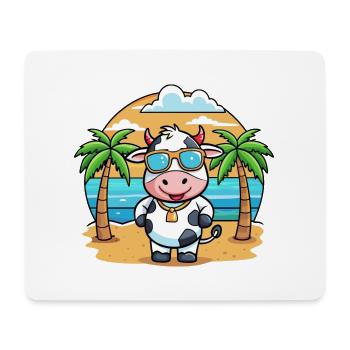 Kuh Lustige Cartoon Sommer Strand Sonnenbrille - Mousepad (Querformat) - Weiß - Vorne