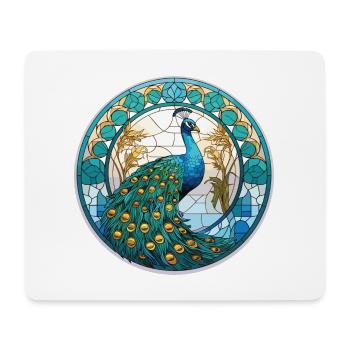 Pfauenbunte Aquarell-Tierillustration - Mousepad (Querformat) - Weiß - Vorne