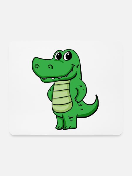 Krokodil - Mousepad (Querformat) - Weiß