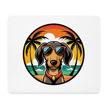 Westfälischer Dachsbracke Hunderasse Cartoon Beach - Mousepad (Querformat) - Weiß - Vorne