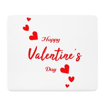 Happy Valentine - Mousepad (Querformat) - Weiß - Vorne