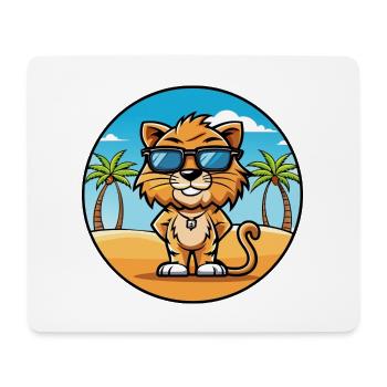 Liger Hybrid Löwe Tiger Katzenrasse Cartoon Strand - Mousepad (Querformat) - Weiß - Vorne