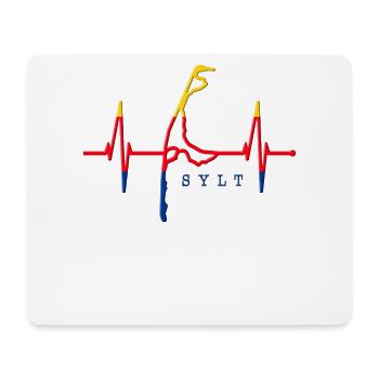 Sylt Skyline Nordsee Herzschlag Nordfriesen Sylter - Mousepad (Querformat) - Weiß - Vorne