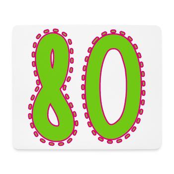 80. 80 YEARS. 80th ANNIVERSARY. 80 YEARS ANNIVERSARY. - Mouse Pad (horizontal) - white - Front