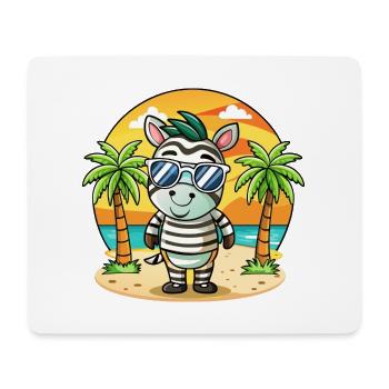 Zebra Lustige Cartoon Sommer Strand Sonnenbrille - Mousepad (Querformat) - Weiß - Vorne