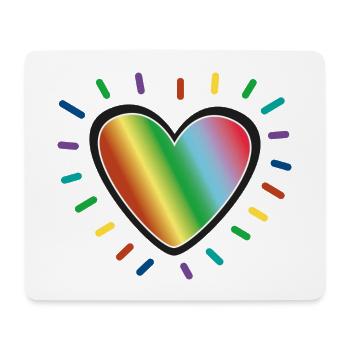 Rainbow Heart Pride Emblem - Mouse Pad (horizontal) - white - Front