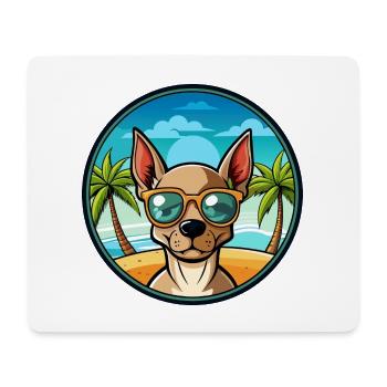 Mexikanische haarlose Hunderasse Cartoon Sonnenbrille Strand - Mousepad (Querformat) - Weiß - Vorne