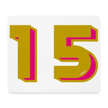 15. 15 ANS. 15e ANNIVERSAIRE. ANNIVERSAIRE 15 ANS. - Tapis de souris (format paysage) - blanc - Devant