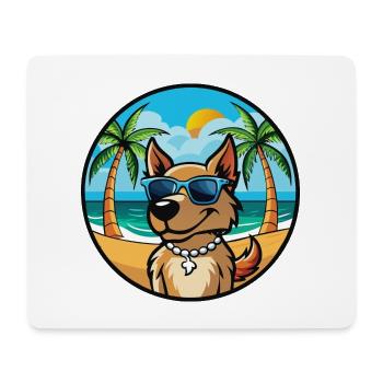 Magyar Agar Chien Race Dessin Animé Lunettes de soleil Plage - Tapis de souris (format paysage) - blanc - Devant