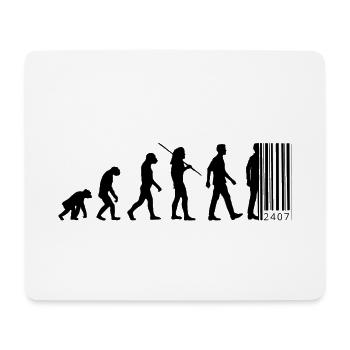 Evolution Barcode - Vom Affen zum Strichcode - Mousepad (Querformat) - Weiß - Vorne