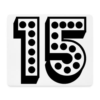 15. 15 ANS. 15e ANNIVERSAIRE. ANNIVERSAIRE 15 ANS. - Tapis de souris (format paysage) - blanc - Devant