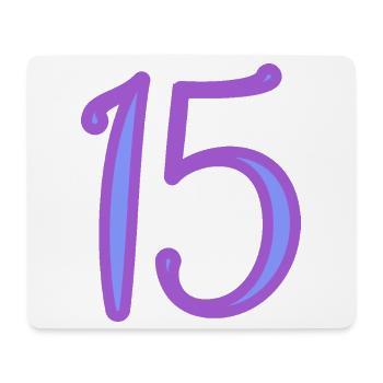 15. 15 ANS. 15e ANNIVERSAIRE. ANNIVERSAIRE 15 ANS. - Tapis de souris (format paysage) - blanc - Devant