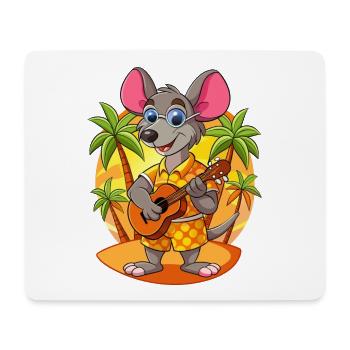 Funny Rat Summer Beach Sunglasses Hawaiian - Mouse Pad (horizontal) - white - Front