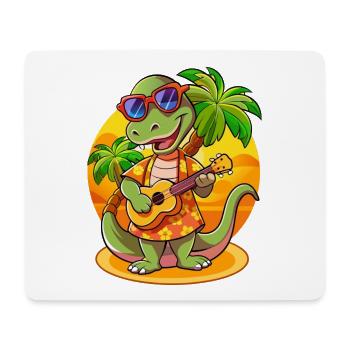Drôle Serpent Dessin Animé Plage D’été Lunettes De Soleil Guitare - Tapis de souris (format paysage) - blanc - Devant