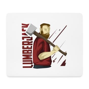 Schneidiger Holzfäller Ahornwald - Mousepad (Querformat) - Weiß - Vorne