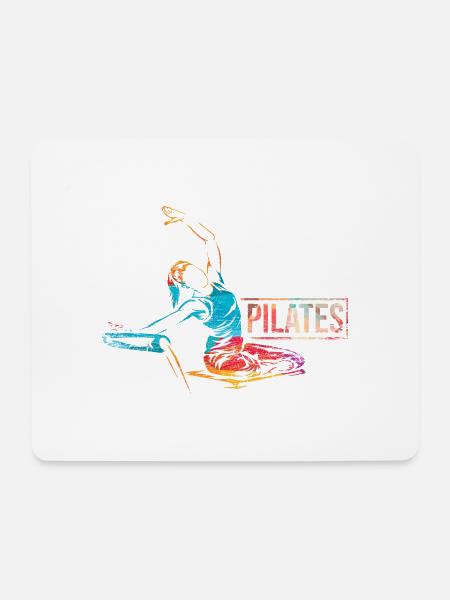 Federnde Pilates Rumpfmuskulatur - Mousepad (Querformat) - Weiß