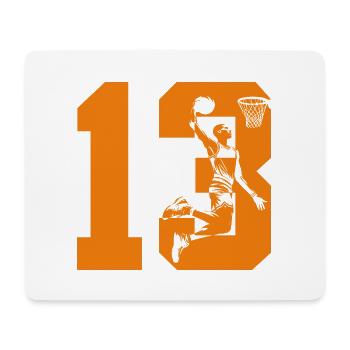 NUMBER 13 BASKETBALL 13TH BIRTHDAY - Mouse Pad (horizontal) - white - Front