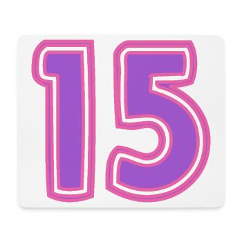 15. 15 ANS. 15e ANNIVERSAIRE. ANNIVERSAIRE 15 ANS. - Tapis de souris (format paysage) - blanc - Devant