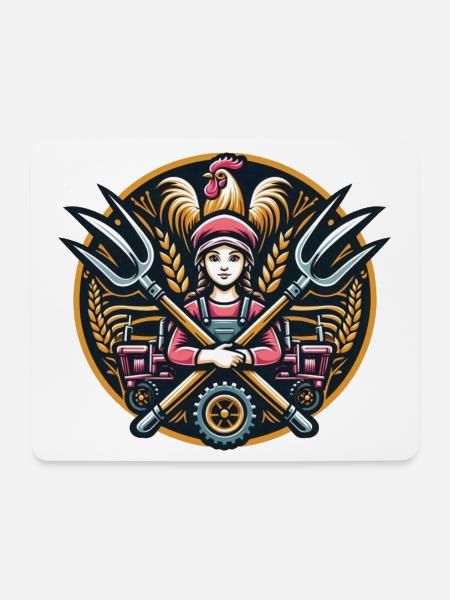 Mädchen vom Dorf Logo - Mousepad (Querformat) - Weiß
