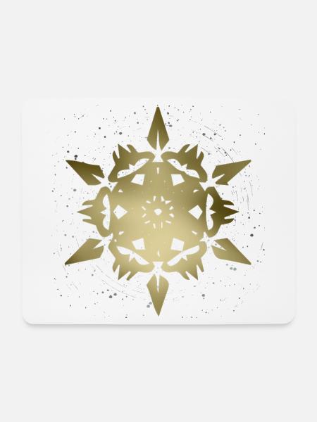 Goldene Mandala Schneeflocke - Mousepad (Querformat) - Weiß