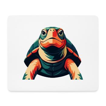 Turtle Cartoon Character Colorful Pet Animal - Mouse Pad (horizontal) - white - Front