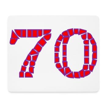 70. 70 ANS. 70e ANNIVERSAIRE. ANNIVERSAIRE 70 ANS. - Tapis de souris (format paysage) - blanc - Devant