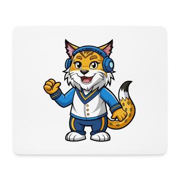 Luchs Lustige Zeichentrickfigur Kopfhörermusik - Mousepad (Querformat) - Weiß - Vorne