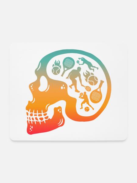 Padel Totenkopf Padeltennis Jungen Padelspieler - Mousepad (Querformat) - Weiß